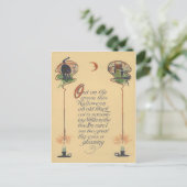 Niedliche Schwarze Katze Owl Crescent Moon Candle Postkarte (Stehend Vorderseite)