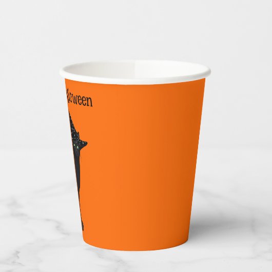 Niedliche Schwarze Katze Pappbecher (Links)