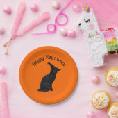 Niedliche Schwarze Katze Pappteller (Party)