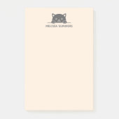 Niedliche Schwarze Katze Peeking über dem Individu Post-it Klebezettel (Vorderseite)