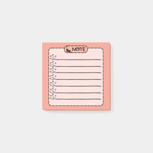 Niedliche schwarze Katze Personalisiert Post-it-Hi Post-it Klebezettel (Vorderseite)