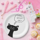 Niedliche schwarze Katze - Personalisierte Teller (Party)