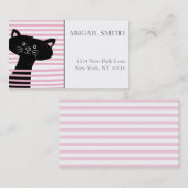 Niedliche Schwarze Katze - Personalisierte Visiten Visitenkarte (Vorne/Hinten)