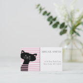 Niedliche Schwarze Katze - Personalisierte Visiten Visitenkarte (Stehend Vorderseite)