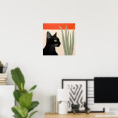 Niedliche Schwarze Katze Poster (Heimbüro)