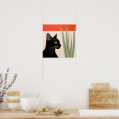 Niedliche Schwarze Katze Poster (Küche)