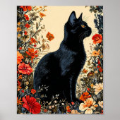 Niedliche Schwarze Katze Poster (Vorne)