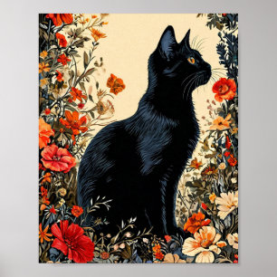 Niedliche Schwarze Katze Poster