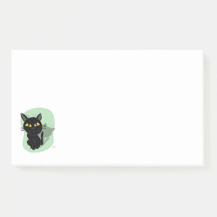Niedliche Schwarze Katze Postit-Hinweise Post-it Klebezettel