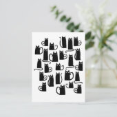 Niedliche Schwarze Katze Postkarte (Stehend Vorderseite)