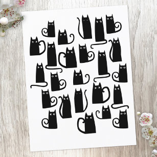 Niedliche Schwarze Katze Postkarte