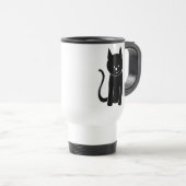 Niedliche schwarze Katze Reisebecher (VorderseiteRechts)