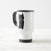 Niedliche schwarze Katze Reisebecher (Vorderseite Links)