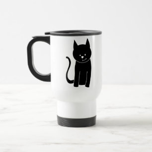 Niedliche schwarze Katze Reisebecher