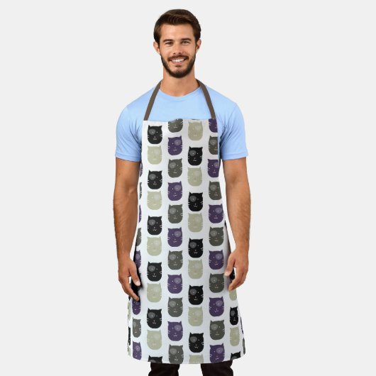 Niedliche schwarze Katze Schürze (Getragen)