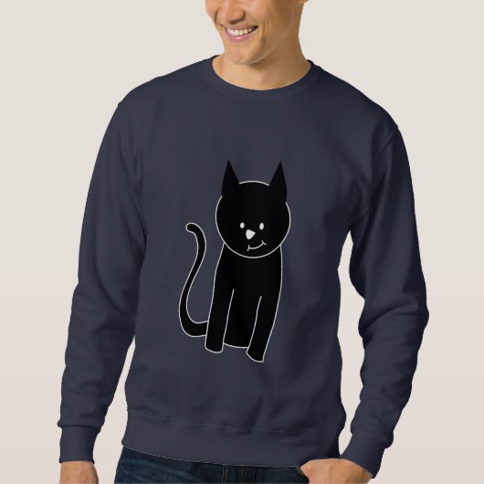 Niedliche schwarze Katze Sweatshirt (Vorderseite)
