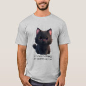 Niedliche schwarze Katze T-Shirt (Vorderseite)