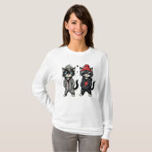 Niedliche Schwarze Katze T-Shirt (Vorne ganz)