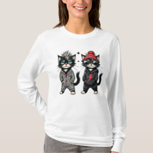 Niedliche Schwarze Katze T-Shirt