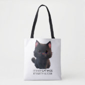 Niedliche schwarze Katze Tasche (Vorderseite)