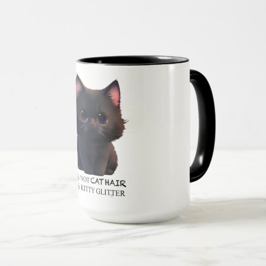 Niedliche schwarze Katze Tasse (VorderseiteRechts)