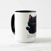 Niedliche schwarze Katze Tasse (Vorderseite Links)