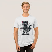 Niedliche Schwarze Katze Tri-Blend Shirt (Vorderseite voll)