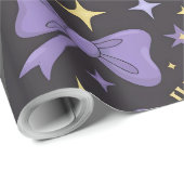 Niedliche schwarze Katze und Bow nahtloses Hallowe Geschenkpapier (Rolleneckpunkt)