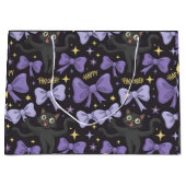 Niedliche schwarze Katze und Bow nahtloses Hallowe Große Geschenktüte (Vorderseite)