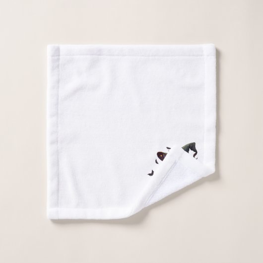 Niedliche Schwarze Katze und Jack-o-Laterne Badhandtuch Set (Waschlappen)