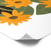 Niedliche Schwarze Katze und Sonnenblumen Poster (Ecke)