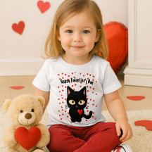 Niedliche Schwarze Katze Valentine's Day Holiday H