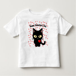 Niedliche Schwarze Katze Valentine's Day Holiday H Baby T-shirt