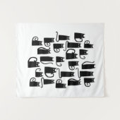 Niedliche Schwarze Katze Wandteppich (Vorderseite (Horizontal))