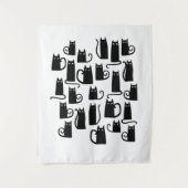 Niedliche Schwarze Katze Wandteppich (Vorderseite)
