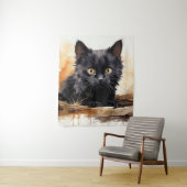 Niedliche Schwarze Katze Wandteppich (Beispiel)