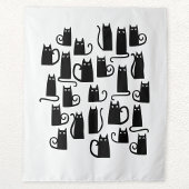 Niedliche Schwarze Katze Wandteppich