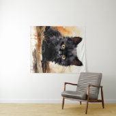 Niedliche Schwarze Katze Wandteppich (Beispiel (Horizontal))