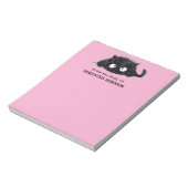 Niedliche schwarze Katze zeichnend (rosa Bkgrd) Pe Notizblock (Rotiert)