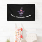 Niedliche Schwarze Katze zum Geburtstag einer Hexe Banner (Insitu)