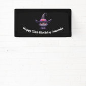 Niedliche Schwarze Katze zum Geburtstag einer Hexe Banner (InSitu)