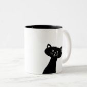 Niedliche schwarze Katze Zwei-Ton Tasse (VorderseiteRechts)