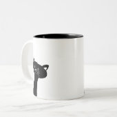 Niedliche schwarze Katze Zwei-Ton Tasse (Vorderseite Links)
