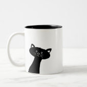 Niedliche schwarze Katze Zwei-Ton Tasse (Links)