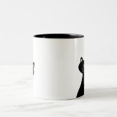 Niedliche schwarze Katze Zwei-Ton Tasse (Mittel)