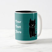 Niedliche Schwarze Katze Zweifarbige Tasse (VorderseiteRechts)