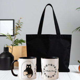 Niedliche schwarze Katzen-Barista-Kaffeetasse Tasse