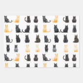 Niedliche schwarze Katzen Geschenkpapier Set (Vorderseite 3)