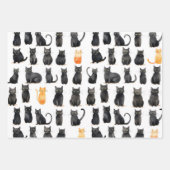Niedliche schwarze Katzen Geschenkpapier Set (Vorderseite 2)