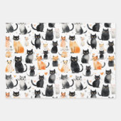 Niedliche schwarze Katzen Geschenkpapier Set (Vorderseite)